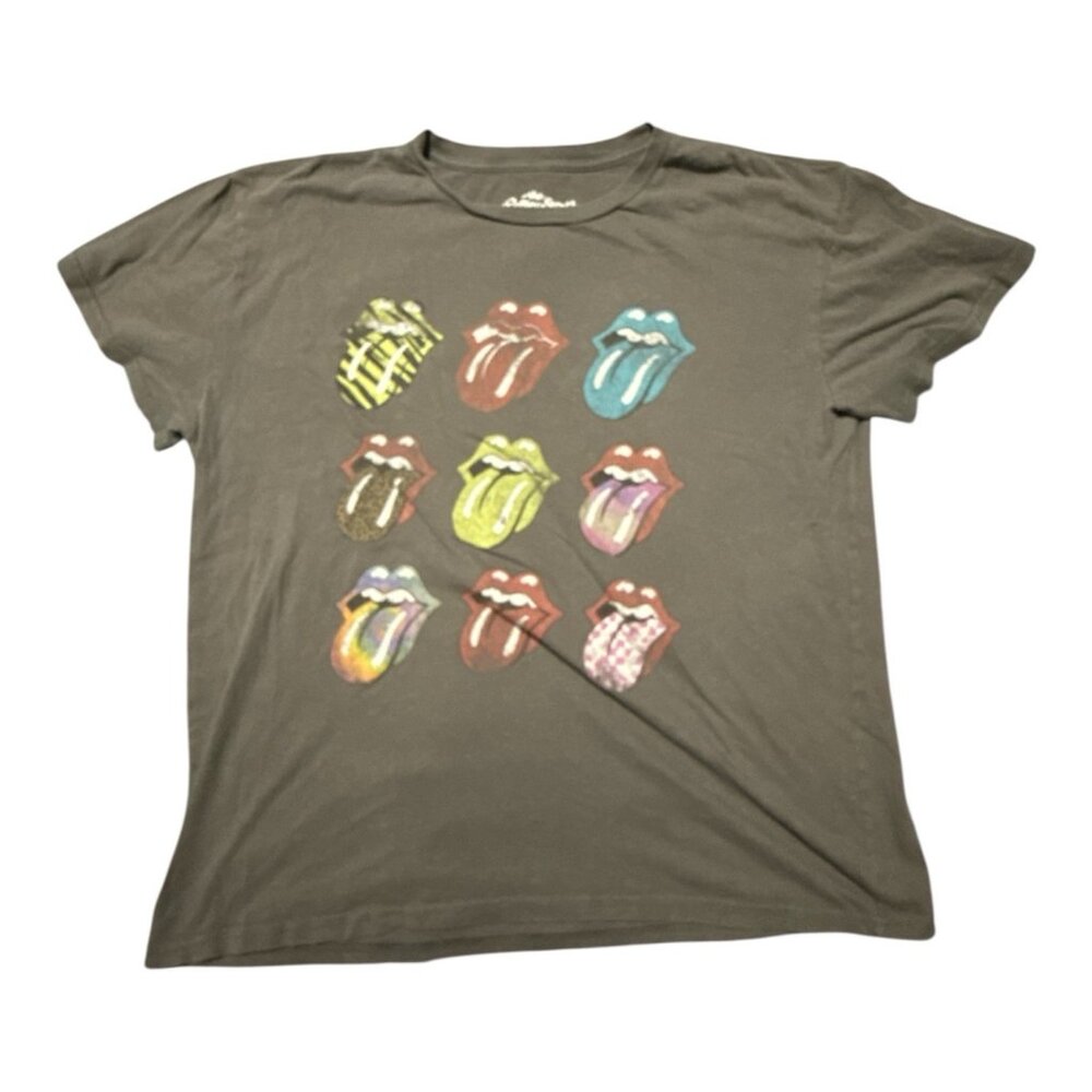 Rolling Stones Shirt Mens XL Black‎ Tongue Mouth Lips Graphic Short Sleeve